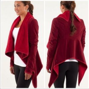 Lululemon Presence Of Mind Jacket In Deepest Cranberry Fleece Lined Size 6